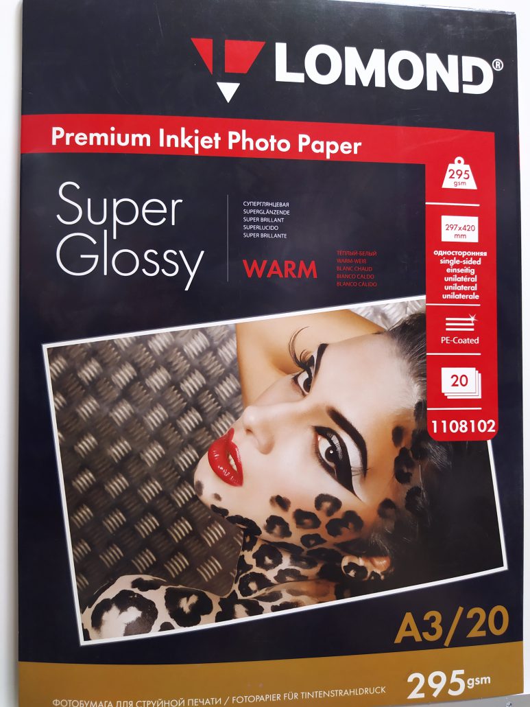 Lomond Premium Photo Paper Super Glossy 295 g/m2 A3, 20 sheets, Warm