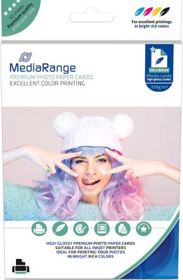 MediaRange 130 x 180 mm Photo Paper Cards High Gloss 220 g 50 Sheets