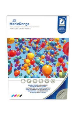 MediaRange 210 x 297 мм Фотобумага для струйных принтеров, двусторонняя высокоглянцевая, 220 г/м², 50 листов