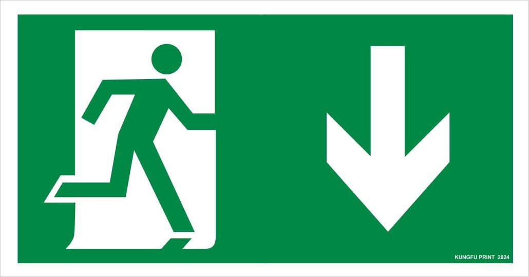 Наклейка План эвакуации в низ 120x230мм
