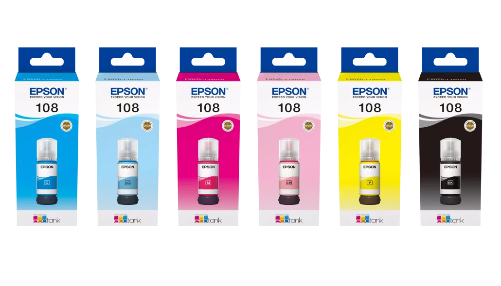 108 EcoTank Ink Series (108 бутылочек с чернилами 6 цветов)