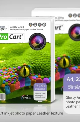 Фотобумага глянцевая Pro Cart с текстурой кожи формат A4 230г 50 листов