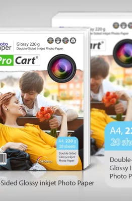 Высокоглянцевая фотобумага двухсторонняя Pro Cart 220г А4 20 листов