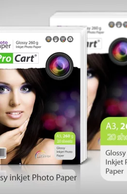 Фотобумага Pro Cart глянцевая 260г A3 20 листов