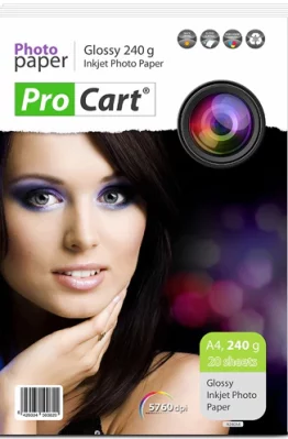 Фотобумага Pro Cart высокоглянцевая 240г А4 20 листов