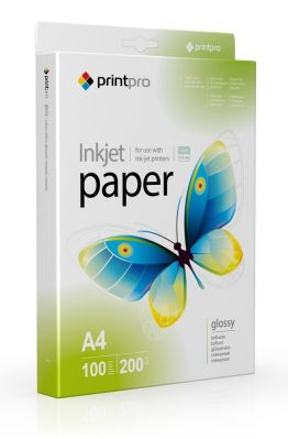 фотобумага глянцевая PrintPro 200 g/m², A4, 100 sht (PGE200100A4)