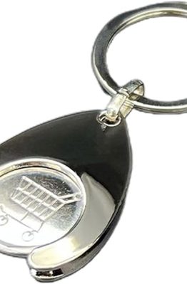 Брелок-держатель для монет, портативный брелок с держателем для монет в виде тележек для покупок/евро/пустых монет, прочный металлический держатель для монет для продуктового супермаркета.